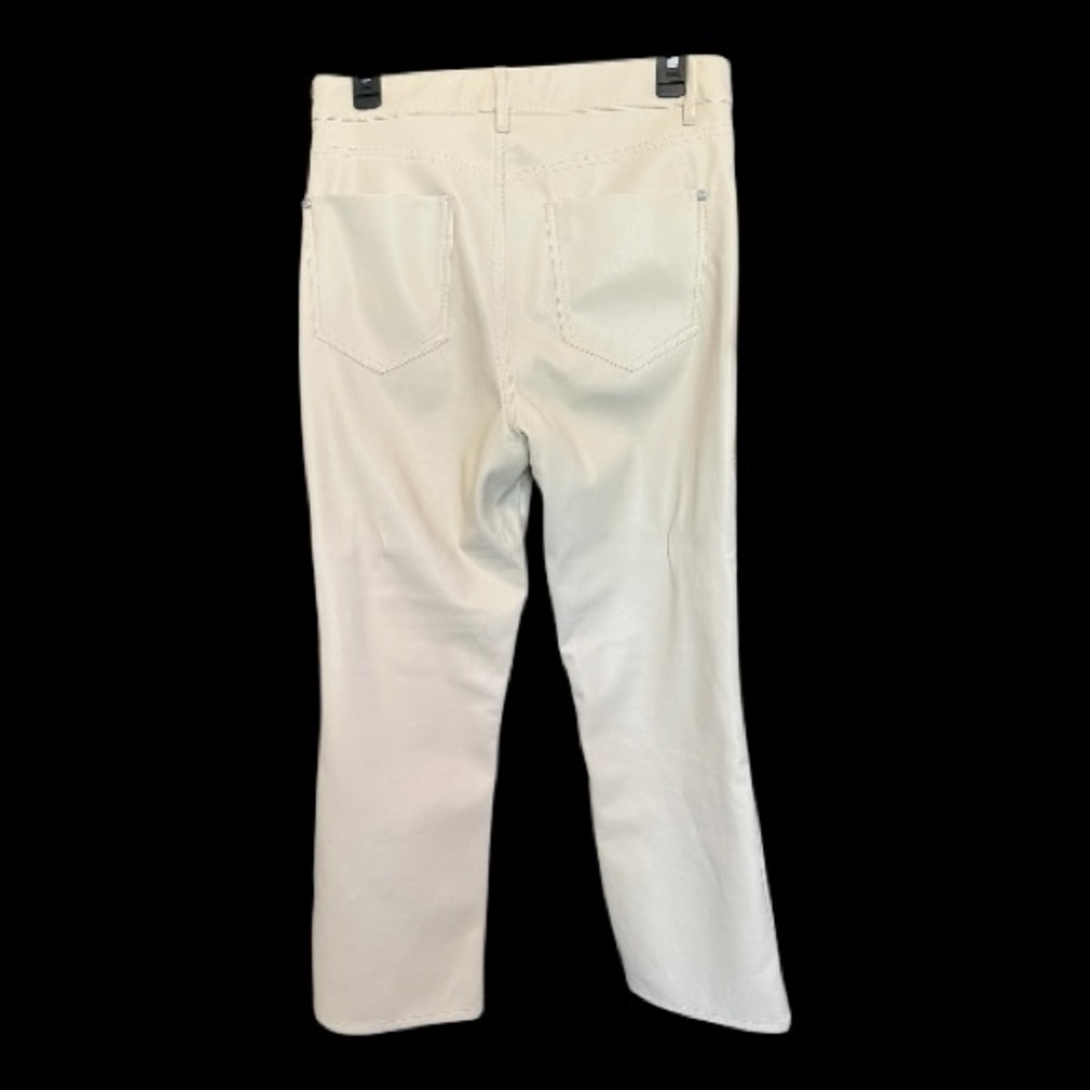 🤍✨ EUC ZARA Ecru High-Waisted Faux Leather Flared Pants | Sz 8 - Picture 4 of 8